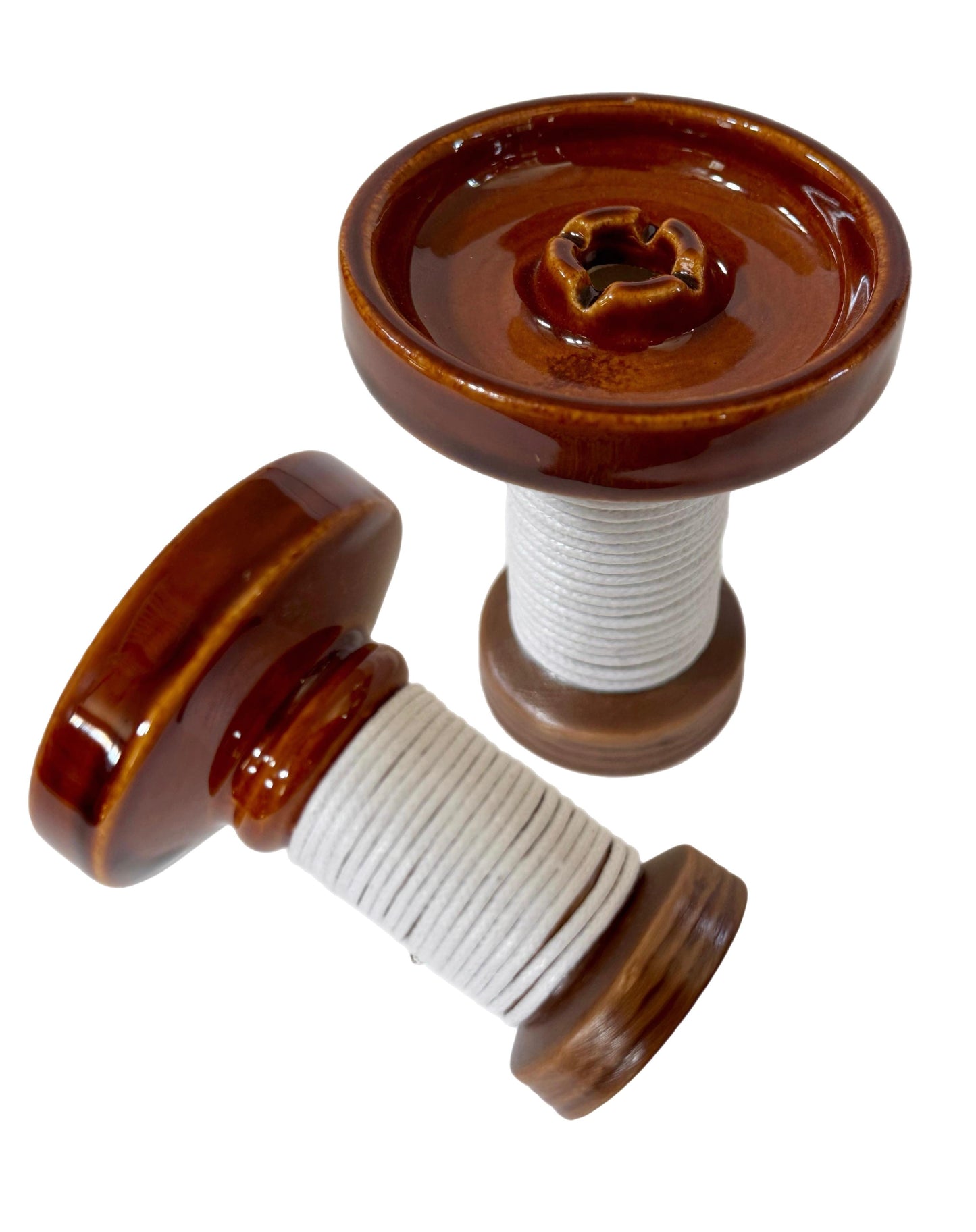 Glazed Ceramic Hookah Bowl Tie Rope Style 2