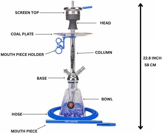 Amy German hookah shisha set, 038 R I Need You R Silver+Blue