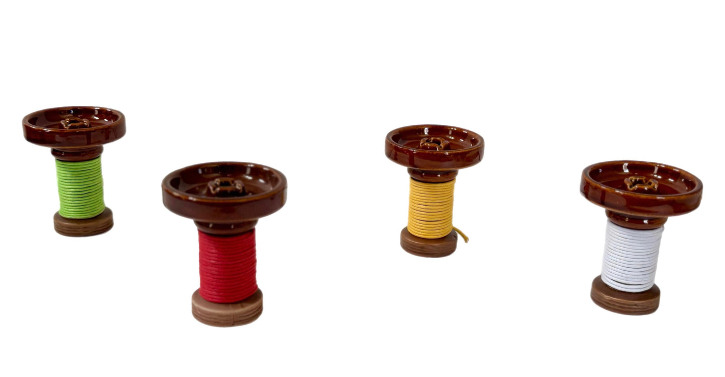 Glazed Ceramic Hookah Bowl Tie Rope Style 2