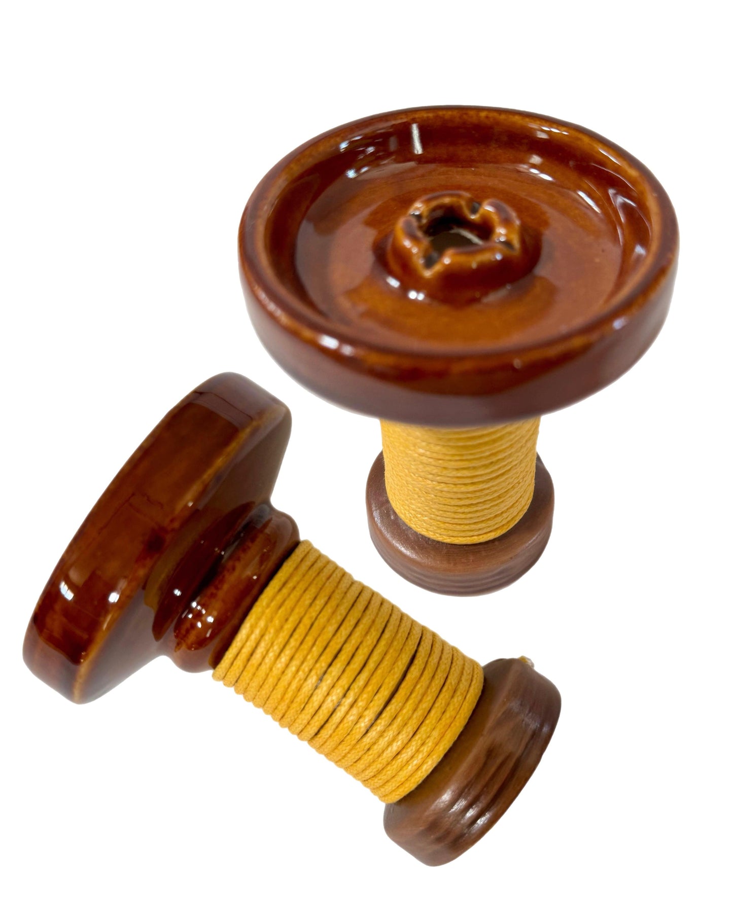 Glazed Ceramic Hookah Bowl Tie Rope Style 2